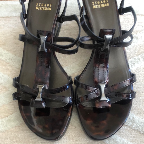 New Stuart Weitzman Tortoise Shell Patent Wedge - Picture 6 of 6
